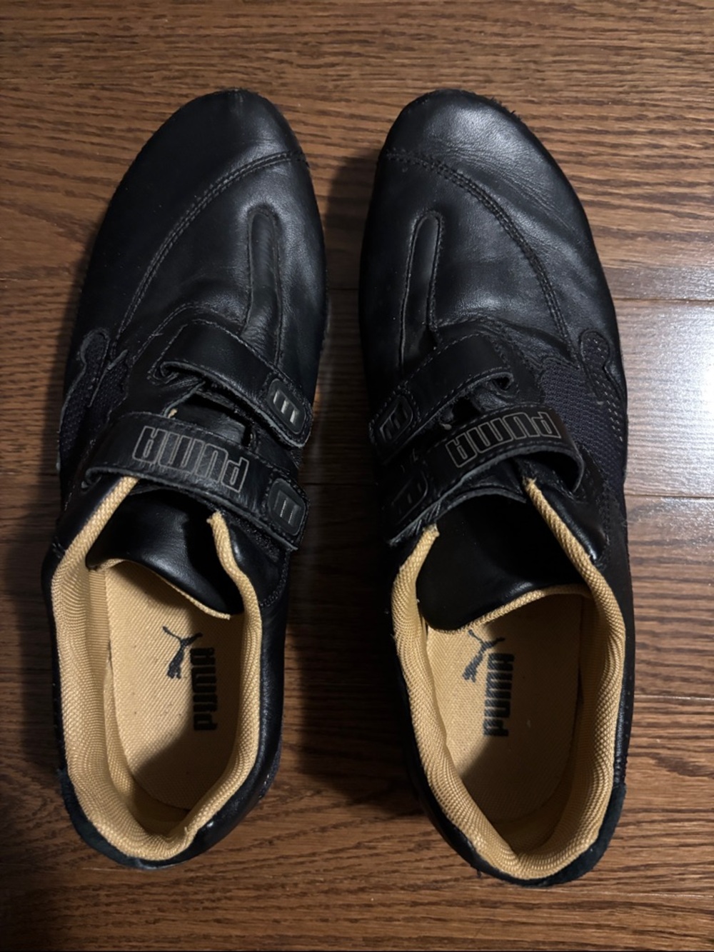 Puma Mens Black Velcour Embossed Puma Driving Shoes Sz. 8